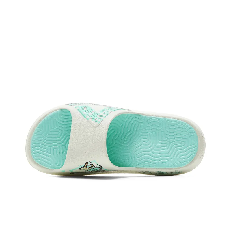 PEAK Rubber Sole Quiet Slide Slippers Women's Milk Jade-3