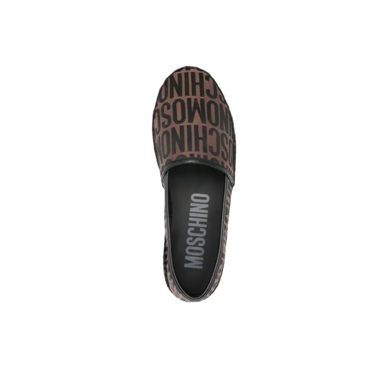 MOSCHINO Jacquard Logo Motif Platform Espadrilles-3