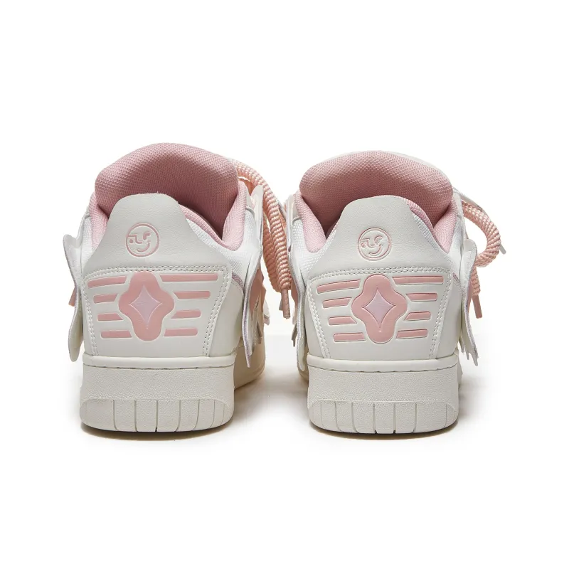 Hong Kong Meng Skateboard Shoes Unisex Low Top White/Pink-9