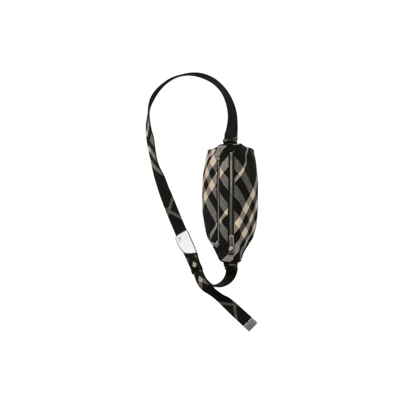 Burberry Shield Cotton With Polyester Shoulder Bag, Crossbody Bag Small Size Men's Black-3