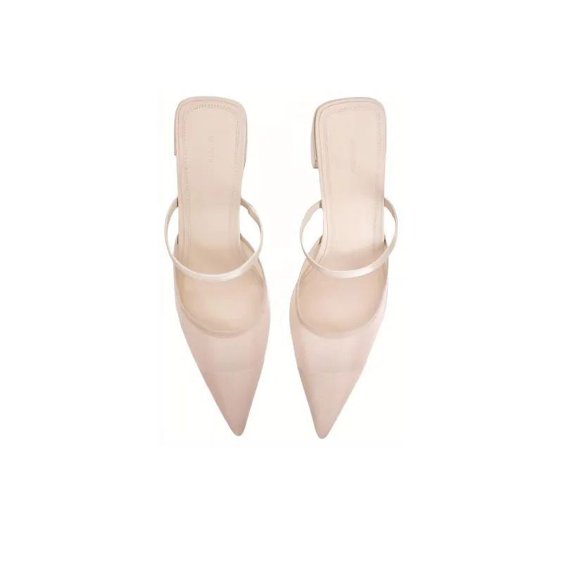 12 STOREEZ Pointed toe Mesh Mules Women's-4