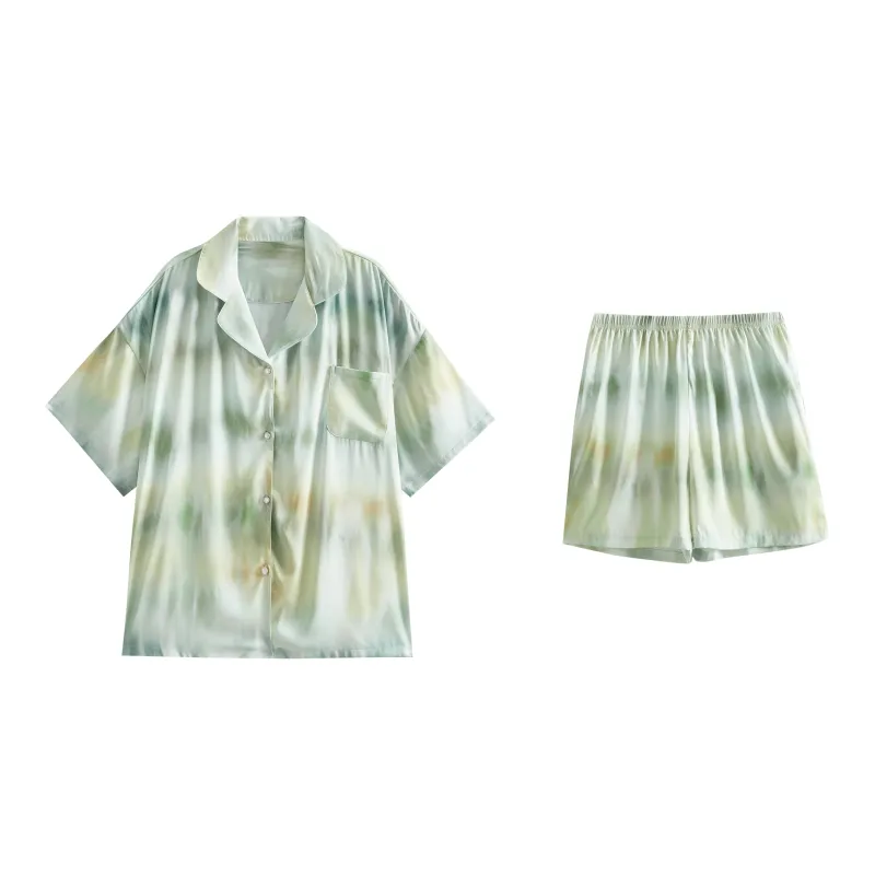 XUANZHITING Pajama Set Women's Green-0
