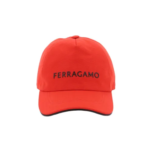 FERRAGAMO Cotton Baseball Caps Unisex Red