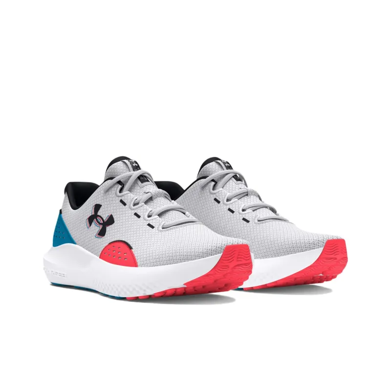 Under Armour Slip Resistant Running Shoes Men's White Red Blue-2