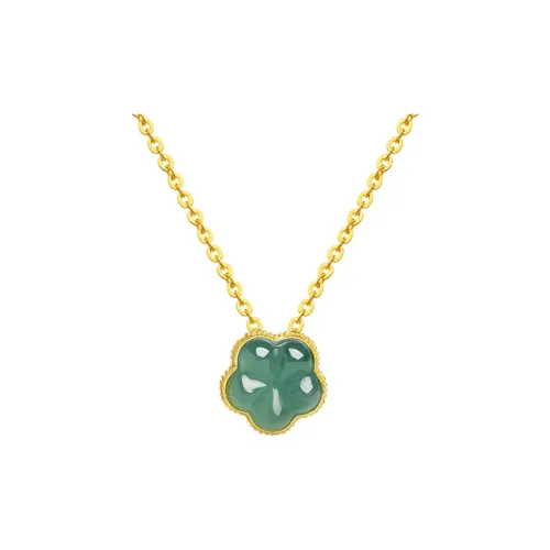 With The Heart Of The Jade Glutinous Jade Jadeite Necklaces Women's