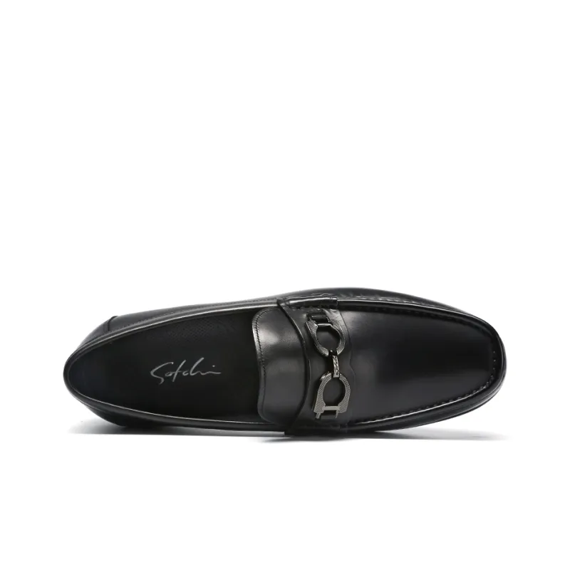 Satchi British Style Loafers Low-Top Men's Black 1.5cm-3