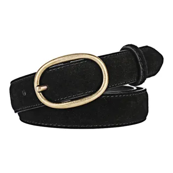 MUSTKOO Button Down Genuine Leather Korean Style Advanced Elegant Leather Belts Unisex
