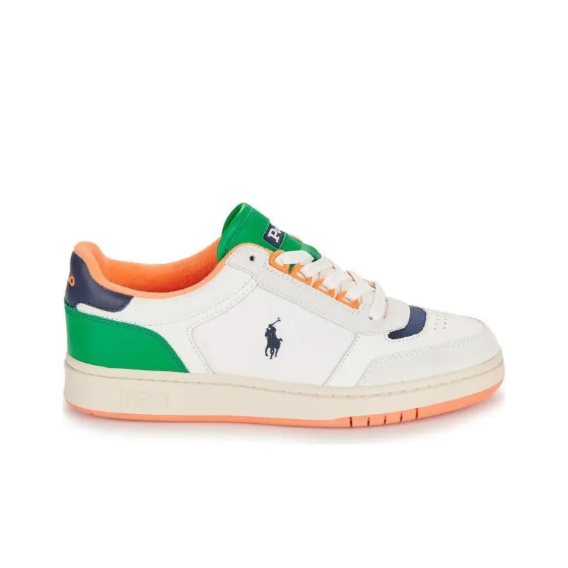 Polo Ralph Lauren Court Sneakers Low Top Skateboard Shoes Men's White Green-1