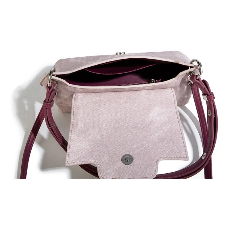 MACKJANICE Polyurethane Shoulder Bag Women's Lilac With Pink-4