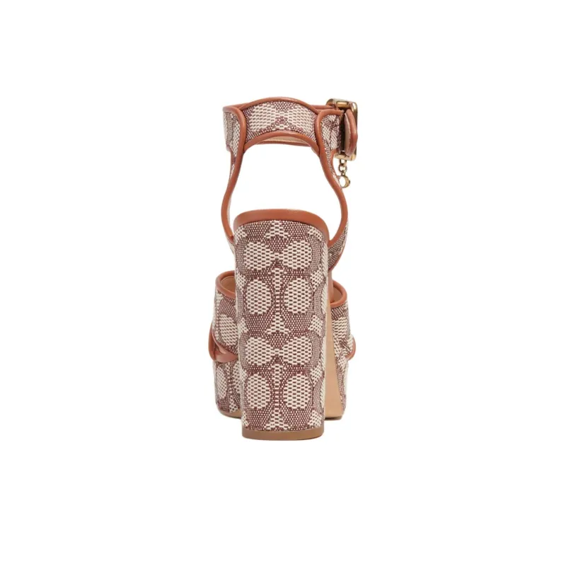 COACH Nelly Strap Sandals 12cm Women's Cocoa-3