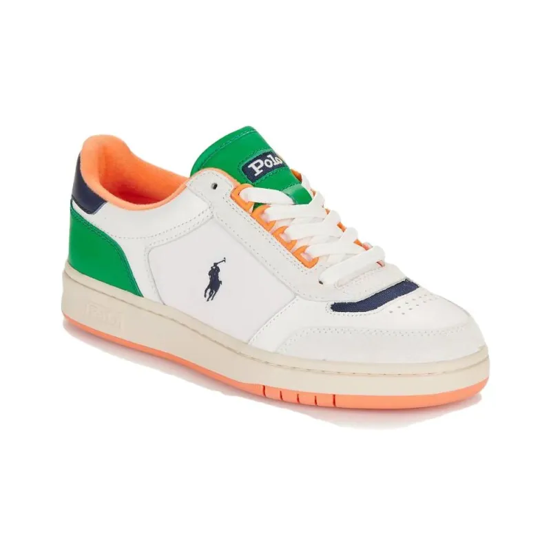 Polo Ralph Lauren Court Sneakers Low Top Skateboard Shoes Men's White Green-2