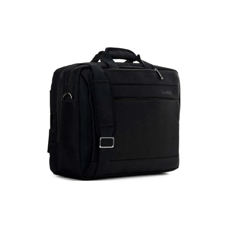 COOLBELL Nylon Backpack, Shoulder Bag, Crossbody Bag, Handbag Unisex Black-1