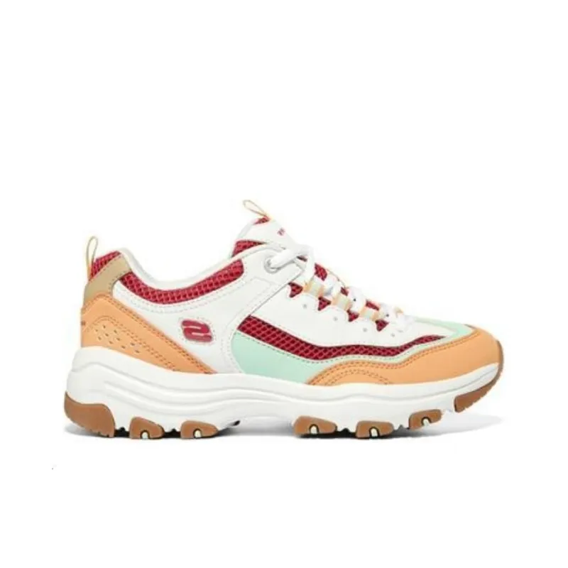 Skechers I Conik Cushioning Anti Slip And Wear Resistant Low Top Chunky Sneakers Women's Orange White Red-1