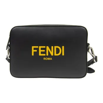 FENDI Cow Leather Camera Bag, Handbag, Shoulder Bag Men's Black