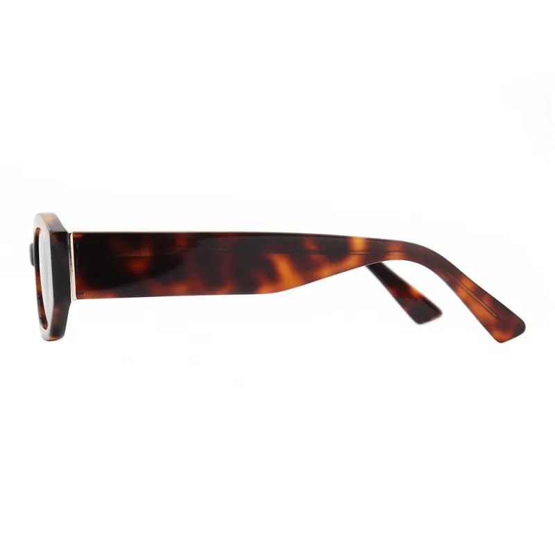 Pair Ponyo Plate Frame Square Sunglasses Unisex Gray Brown-8