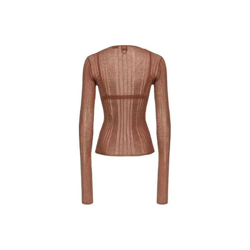 PINKO Semi Sheer Ribbed Jumper-1