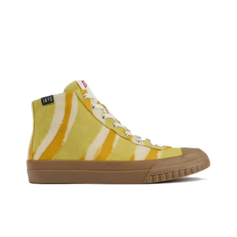 EFI x CAMPER Camaleon Wear-Resistant High-Top Skateboard Shoes Men's Yellow Brown-1
