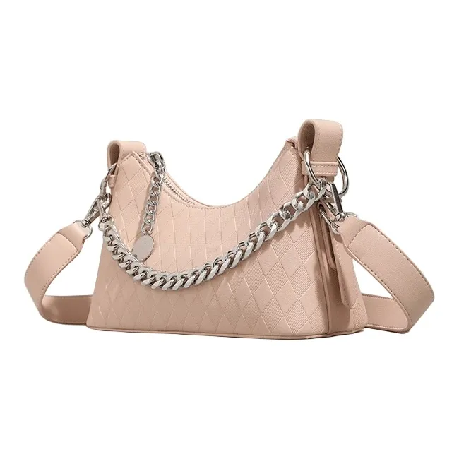 PESASRIE PU Crossbody Bag Handbag Shoulder Bag Regular Women's Black/Ecru/Light Pink-13