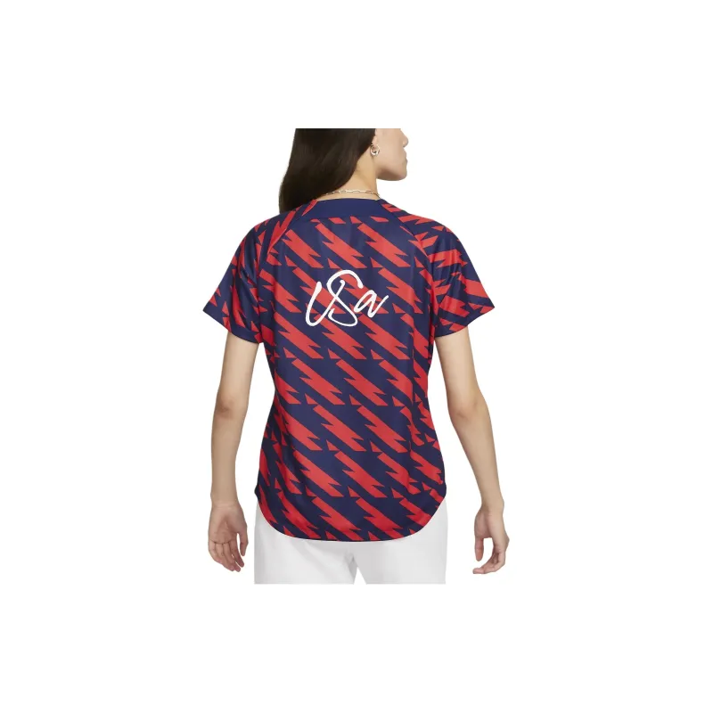 Nike USA Soccer Team Olympic Series Raglan Sleeve T-Shirt Women's Red Blue-1