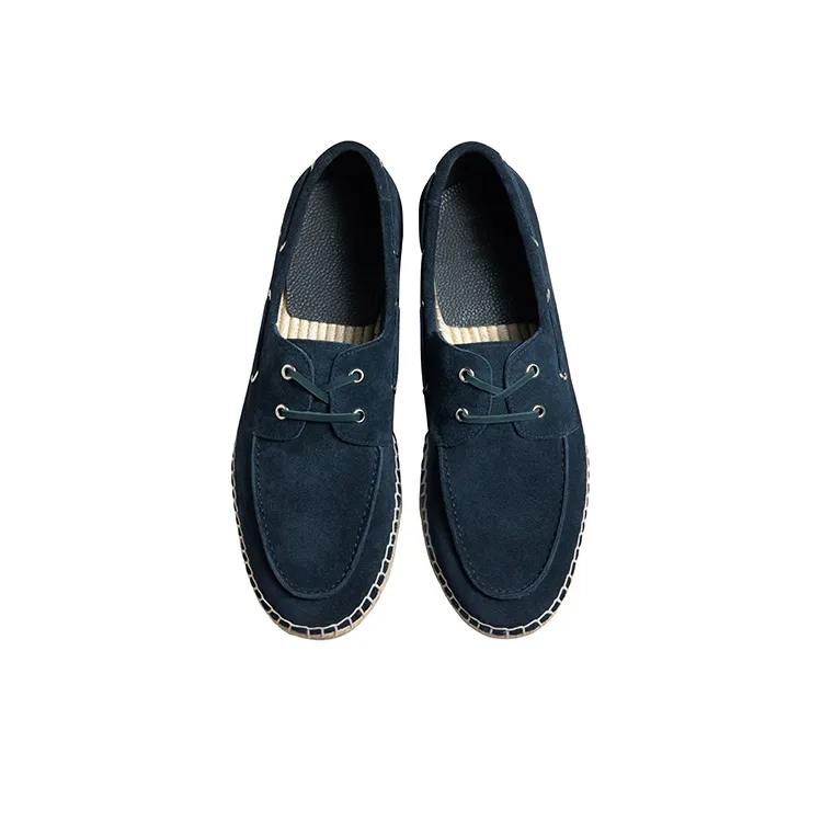 THOM WILLS Trendy Versatile Slip on Suede Espadrilles Casual Shoes Men's Dark Blue-2