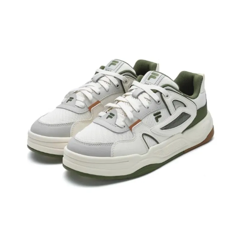 FILA FUSION BANK II Slip Resistant Shock Absorbers Low Top Skateboard Shoes Women's White Green-1