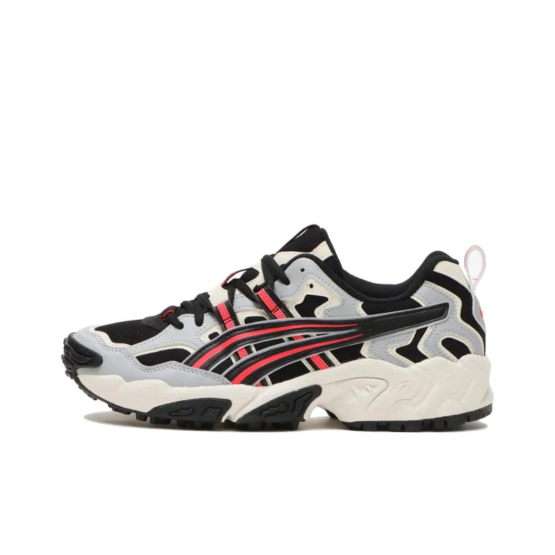 Asics GEL NANDI LT Cushioning, Abrasion Resistant, Height Increasing Low Top Chunky Sneakers Unisex Black White Gray-0