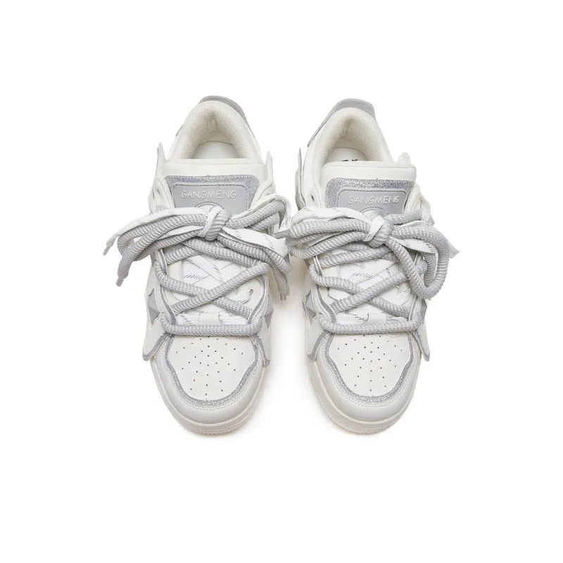 Hong Kong Meng Skateboard Shoes Unisex Low Top White/Pink-3