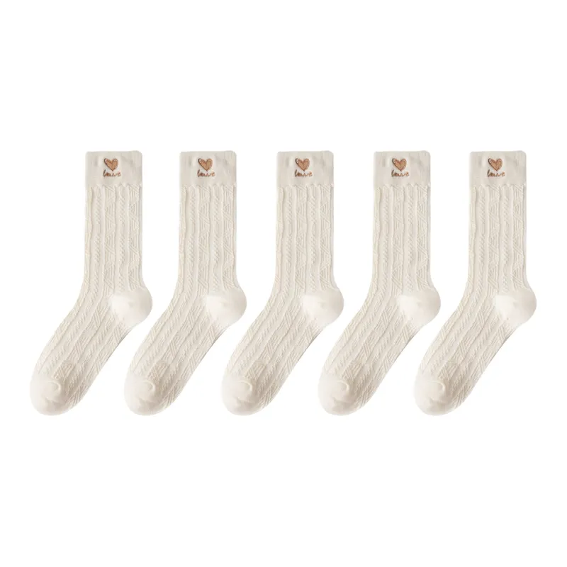 XXLLG Mid Calf Socks Women's 5 Pack-11