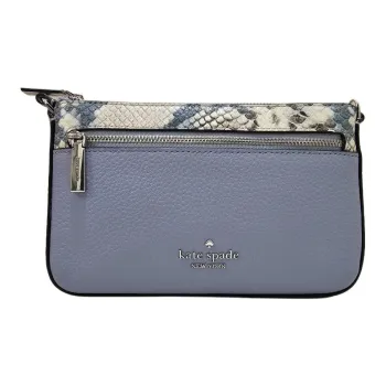 Kate Spade Leila Snakeskin Print Embossed Leather Wrist Bag Women's Blue