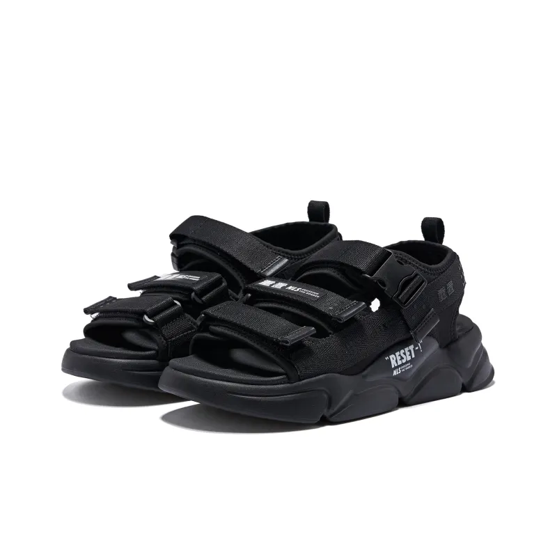 QIAODAN Beach Sandals Men's Black-2