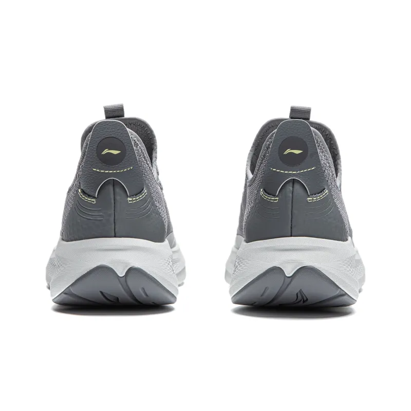 LiNing Cloud Ease Slip On Non-slip Wear-resistant Shock Absorption Low-Top Casual Shoes Men's Gray White-6