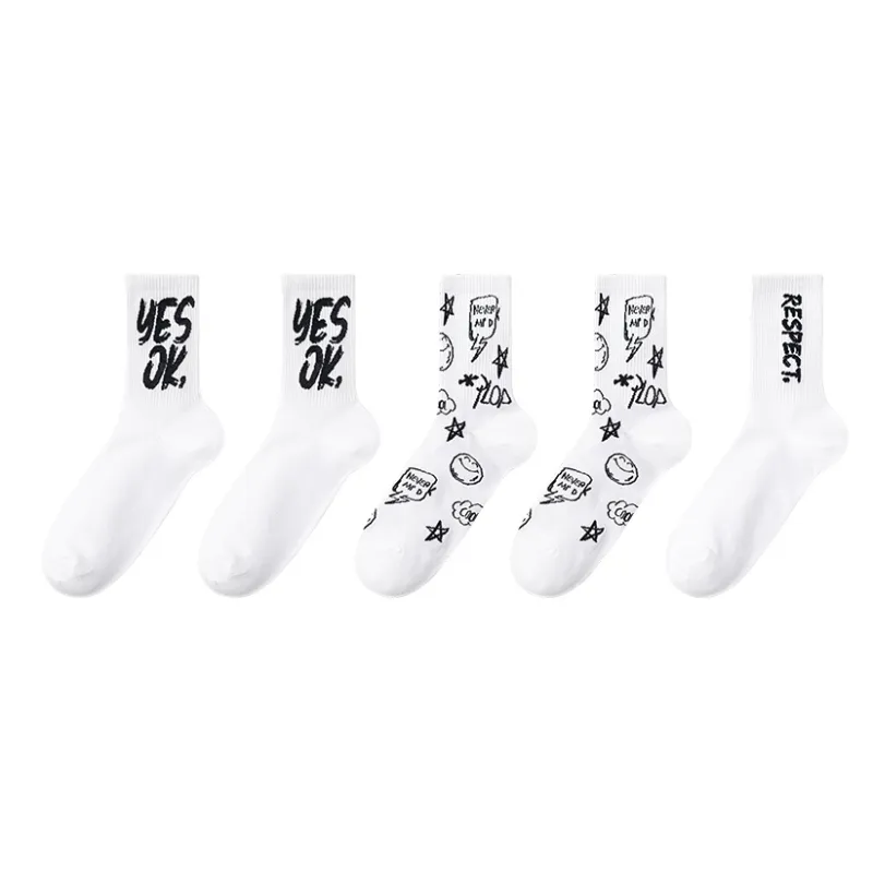 MIIOW Mid Calf Socks Unisex 5 Pack-0