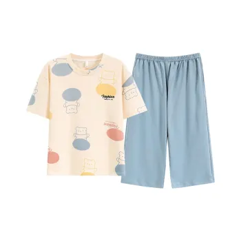 Pretty Lady Pajama Set Women's Apricot Blue