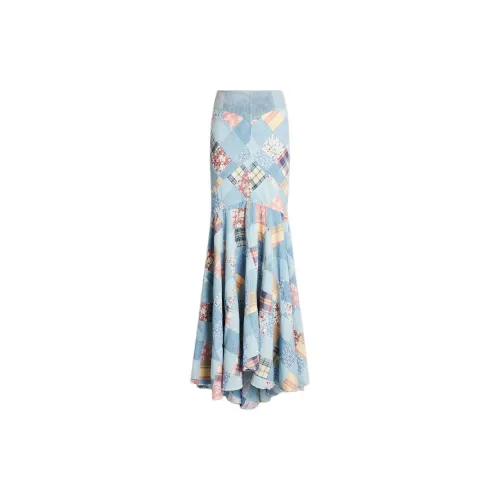 Polo Ralph Lauren Patchwork Chambray Maxi Skirt