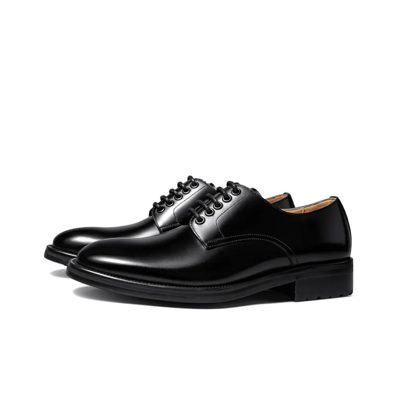 THOM WILLS Business Commute Calfskin Derby Shoes Dress Shoes Men's Black-1