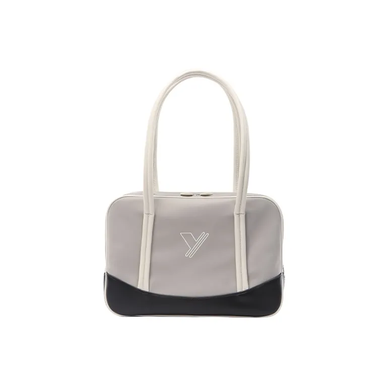 Art Traces Nylon Tote Bag Handbag Shoulder Bag Toast Bag Gym Bag Large Size Unisex Creamy Coffee/Lustrous Gray-2