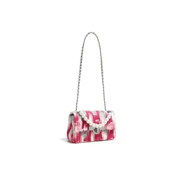 Miss Kung Fabric Small Square Bag, Chain Bag, One Shoulder Handbag Women's Red