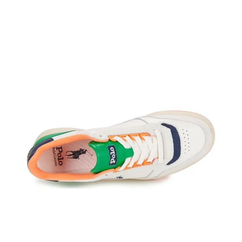 Polo Ralph Lauren Court Sneakers Low Top Skateboard Shoes Men's White Green-5