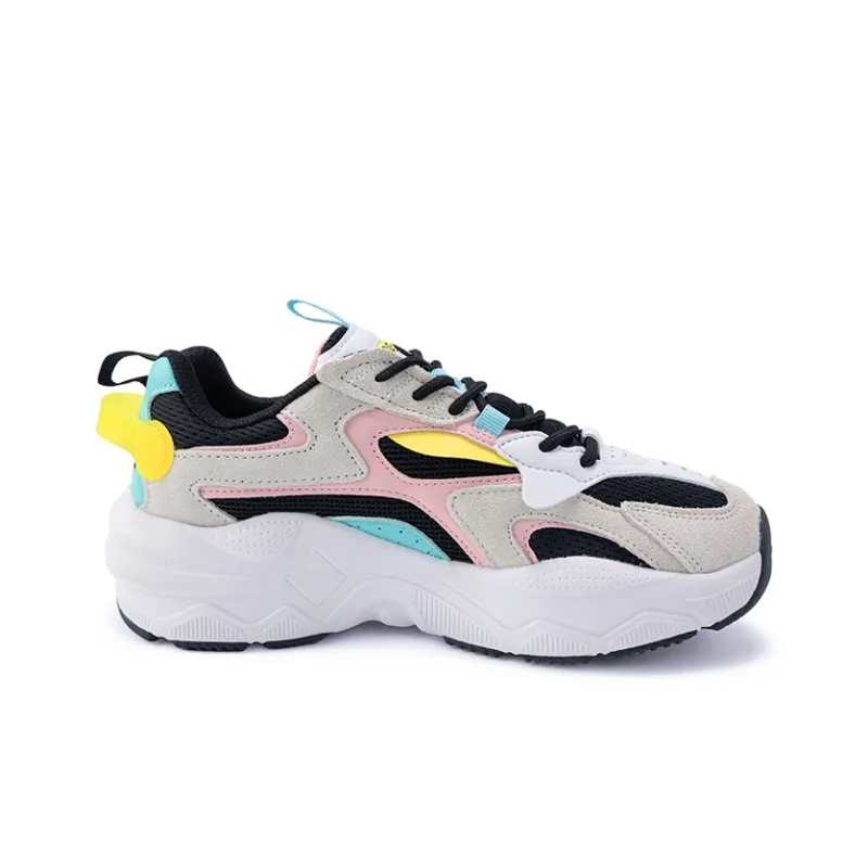 Angela Chunky Sneakers Women's Low Top Obsidian Black/Rose Pink-17