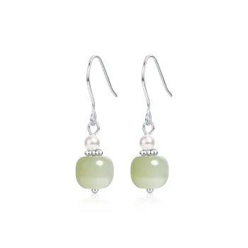 North Cain Hetian Jade Earrings Women's Green Jade