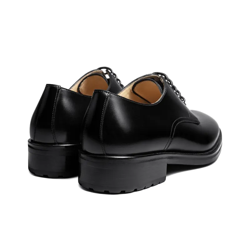 THOM WILLS Business Commute Calfskin Derby Shoes Dress Shoes Men's Black-3