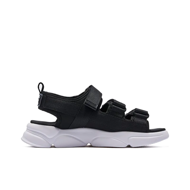 QIAODAN Beach Sandals Men's Black White-1