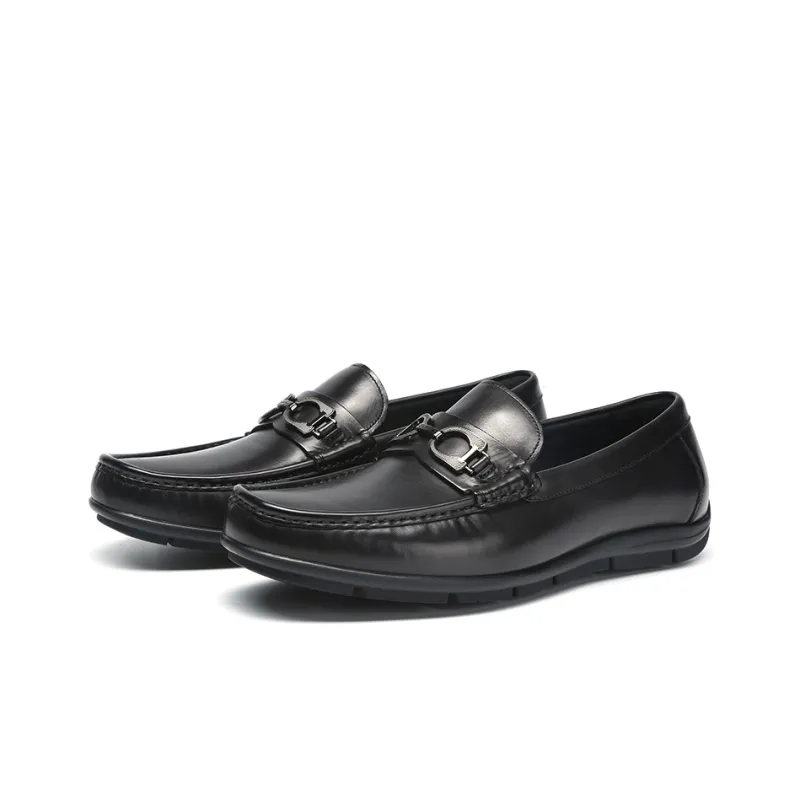 Satchi British Style Loafers Low-Top Men's Black 1.5cm-2