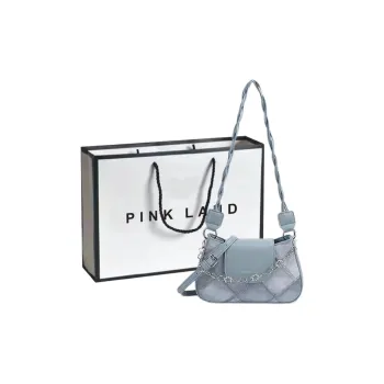 PINK·LAND PU Shoulder Bag Regular Women's Blue Black