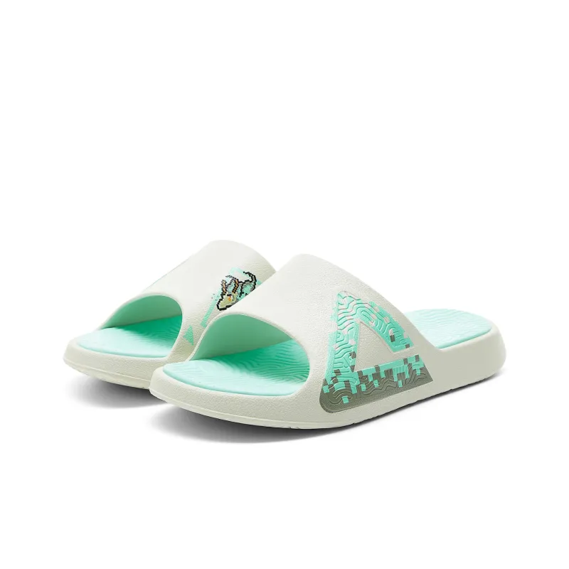 PEAK Rubber Sole Quiet Slide Slippers Women's Milk Jade-2