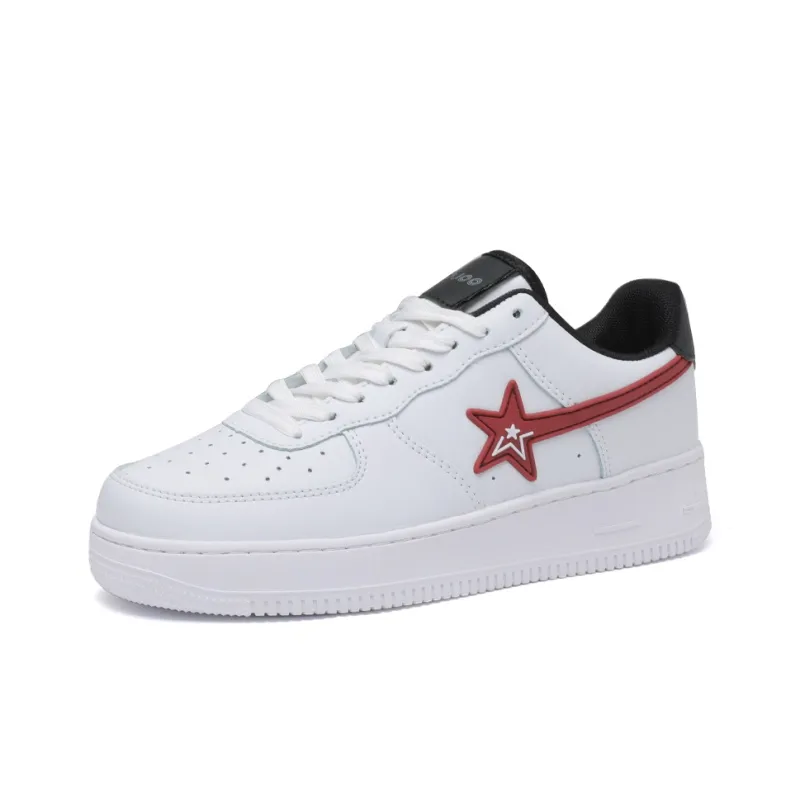 CVOJOO Gift Box Set Stars Collection Low Top Skateboard Shoes Unisex White Burgundy-2
