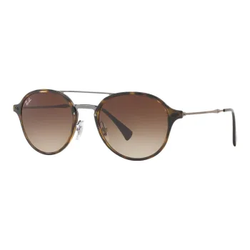 RayBan Plastic Titanium Aviator Sunglasses Unisex Tortoiseshell