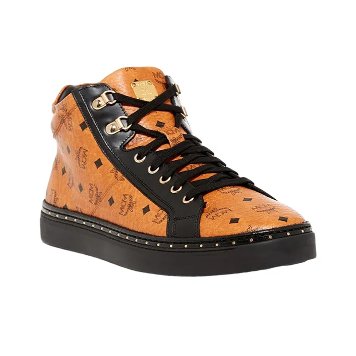MCM High Top Stylish Skateboarding Shoes Unisex Orange-1