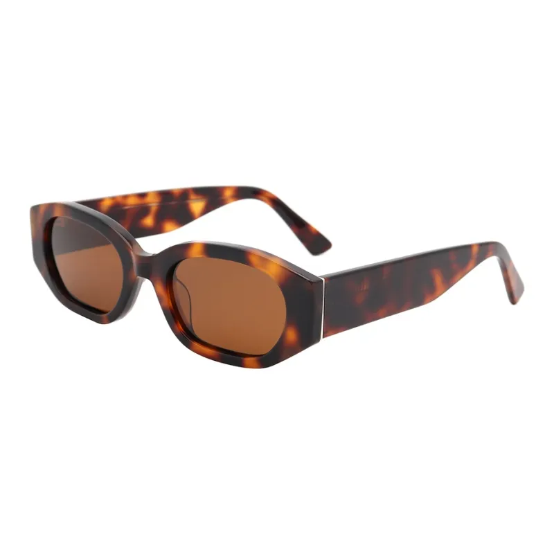 Pair Ponyo Plate Frame Square Sunglasses Unisex Gray Brown-6