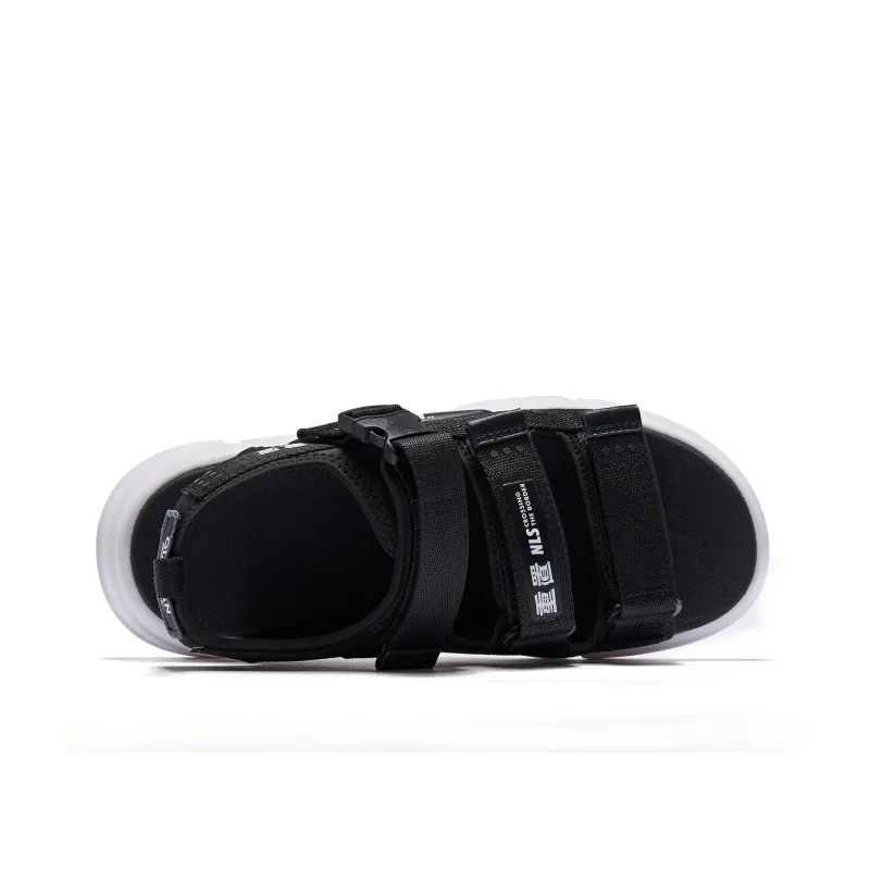 QIAODAN Beach Sandals Men's Black White-3